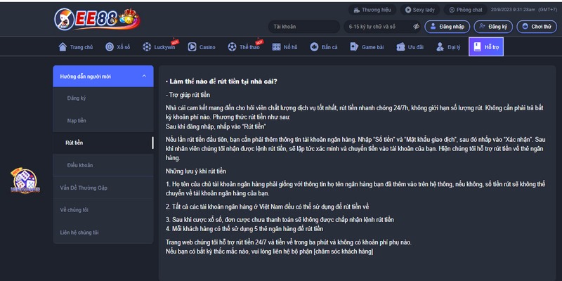 Nhà Cái Ee88 - Thao Tác Rút Tiền Nhanh Chóng Đơn Giản Nhất